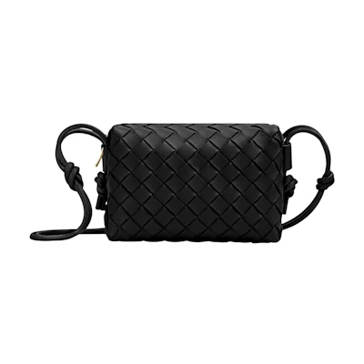 Bottega Veneta Loop Intrecciato Camera Bag Mini Black