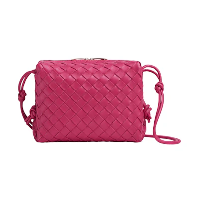Bottega Veneta Loop Intrecciato Camera Bag Small Cranberry