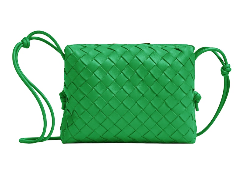 Buy Bottega Veneta小型鸚鵡綠Intrecciato相機包