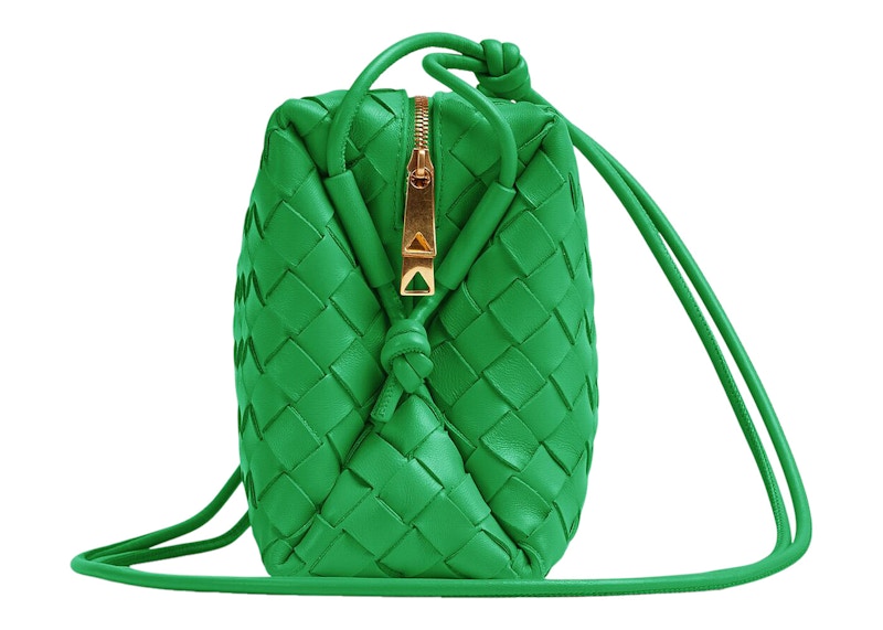 Order Bottega Veneta小型鸚鵡綠Intrecciato相機包