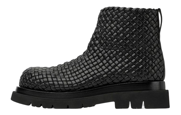 Bottega Veneta Lug Ankle Boot 'Black Zip Fashion' 716207V2EH01000