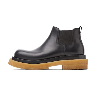 Bottega Veneta Lug Cropped Boot 'Black Gum'