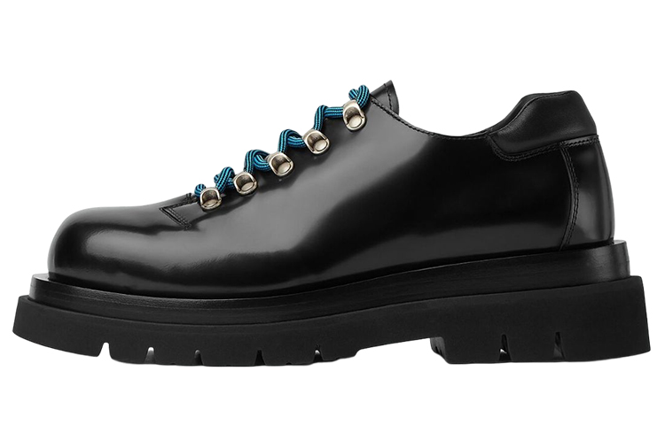 Bottega Veneta Lug Lace-Up Casual Shoes Black 730229V20V01000