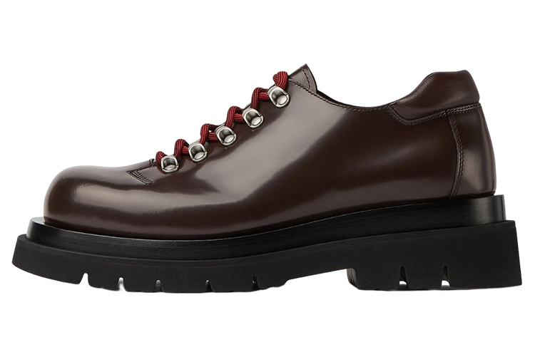 Bottega Veneta Lug Leather Lace-Up Casual Shoes Brown 730229V20V02113