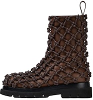Bottega Veneta Lug Leather Woven Zip Boots 'Dark Chestnut' 716206VBS522287 Bottega Veneta Lug Leather Woven Zip Boots 'Dark Chestnut' 716206VBS522287