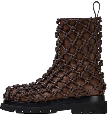 Bottega Veneta Lug Leather Woven Zip Boots 'Dark Chestnut' 716206VBS522287 Buy Bottega Veneta Lug Leather Woven Zip Boots 'Dark Chestnut' 716206VBS522287