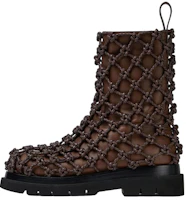 Bottega Veneta Lug Leather Woven Zip Boots 'Dark Chestnut' 716206VBS522287 Bottega Veneta Lug Leather Woven Zip Boots 'Dark Chestnut' 716206VBS522287