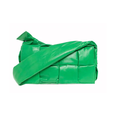 Bottega Veneta Medium Padded Tech Parquet Cassette Crossbody Bag Parakeet