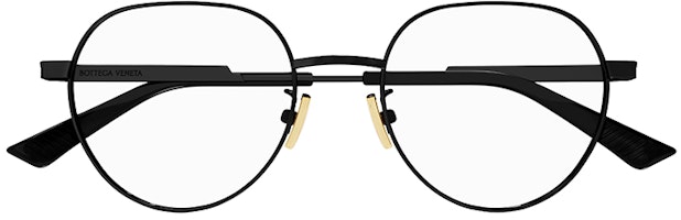 Bottega Veneta Metallic Oval Optical Glasses Frame BV1239O-001 Bottega Veneta Metallic Oval Optical Glasses Frame BV1239O-001