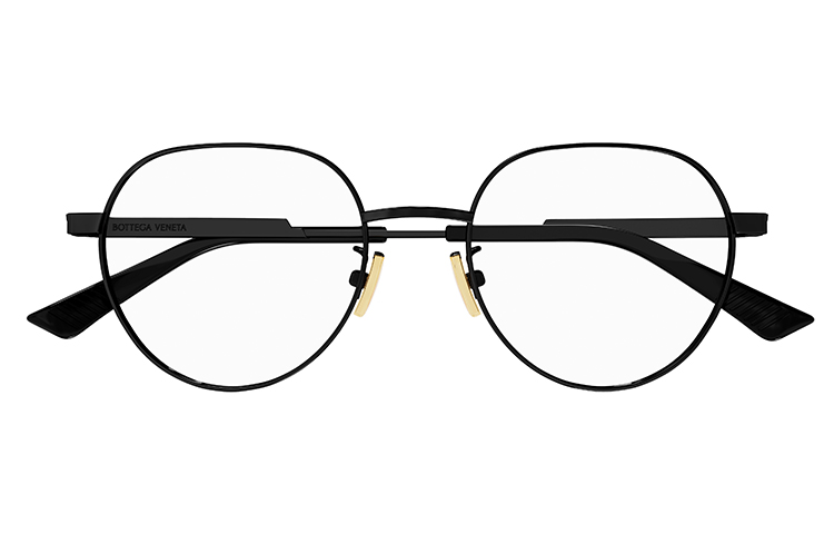 Order Bottega Veneta Bingkai Cermin Mata Oval Metalik Optikal BV1239O-001
