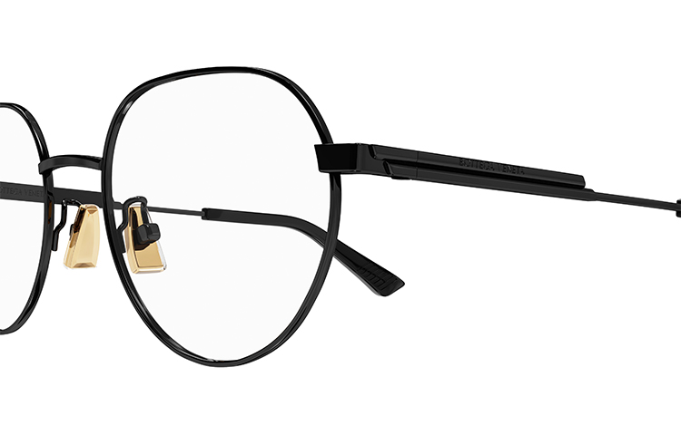 Shop Bottega Veneta Bingkai Cermin Mata Oval Metalik Optikal BV1239O-001