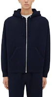 Bottega Veneta Navy Blue Solid Color Zip-Up Hooded Jacket 796402V33N04121 Bottega Veneta Navy Blue Solid Color Zip-Up Hooded Jacket 796402V33N04121