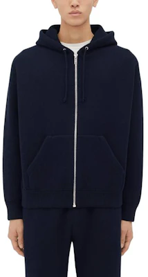 Bottega Veneta Jaket Hoodie Navy Blue Polos dengan Resleting 796402V33N04121 Buy Bottega Veneta Jaket Hoodie Navy Blue Polos dengan Resleting 796402V33N04121