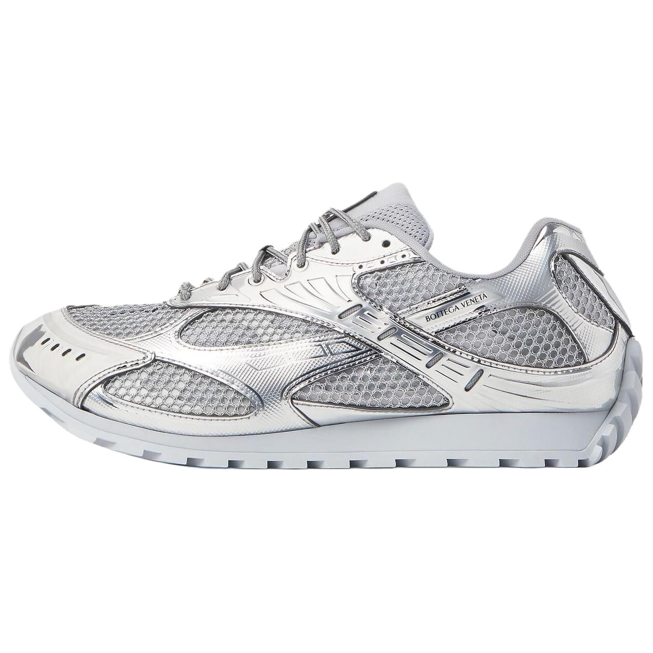 Bottega Veneta Orbit Silver White Mesh Low-Top Casual Running Sneakers 741357V4V511414