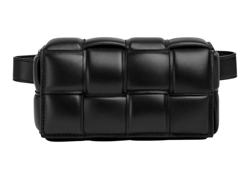 Bottega Veneta Padded Cassette Belt Bag Intreccio Black