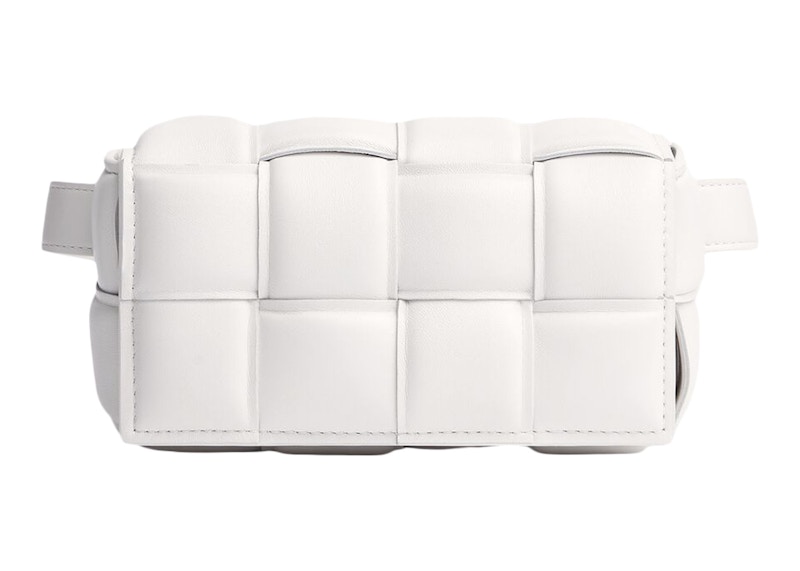 Bottega Veneta Padded Cassette Belt Bag Intreccio White