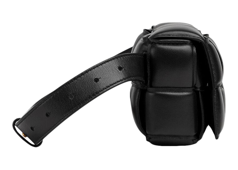 Order Bottega Veneta Padded Cassette Beg Pinggang Intreccio Hitam