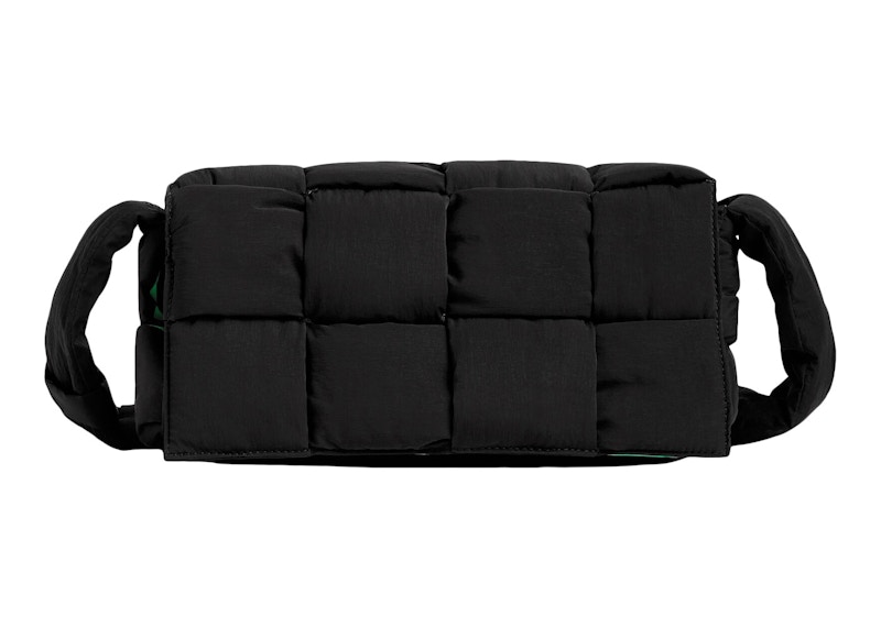 Bottega Veneta Padded Tech Cassette Intreccio Crossbody Bag Medium Black/Parakeet