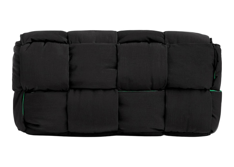 Order Bottega Veneta Beg Sandang Intreccio Sederhana Hitam/Parakeet