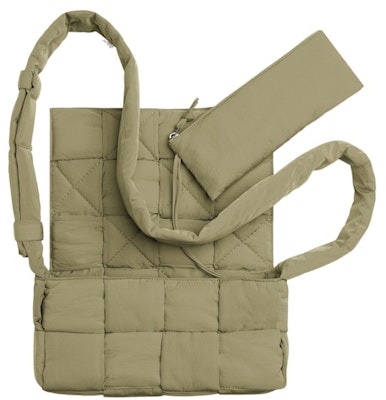 Bottega Veneta Padded Tech Cassette Travertine Lookbook Bottega Veneta Padded Tech Cassette Travertine