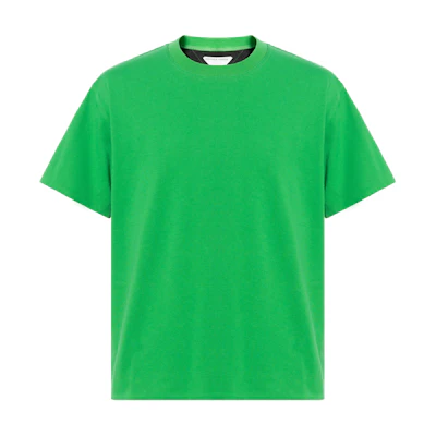 Bottega Veneta Parrot Green Colorblock Cuffed Short-Sleeve T-Shirt 661788V16E04864