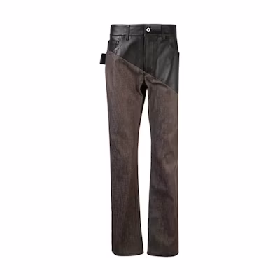 Bottega Veneta Patchwork Straight Jeans Brown FW21 607913VKLI02028