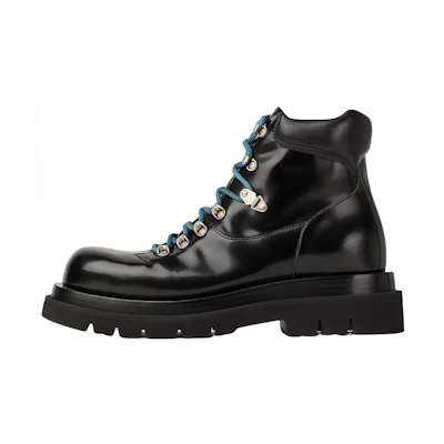 Bottega Veneta Patent Leather Lace-Up Ankle Boots 'Black'