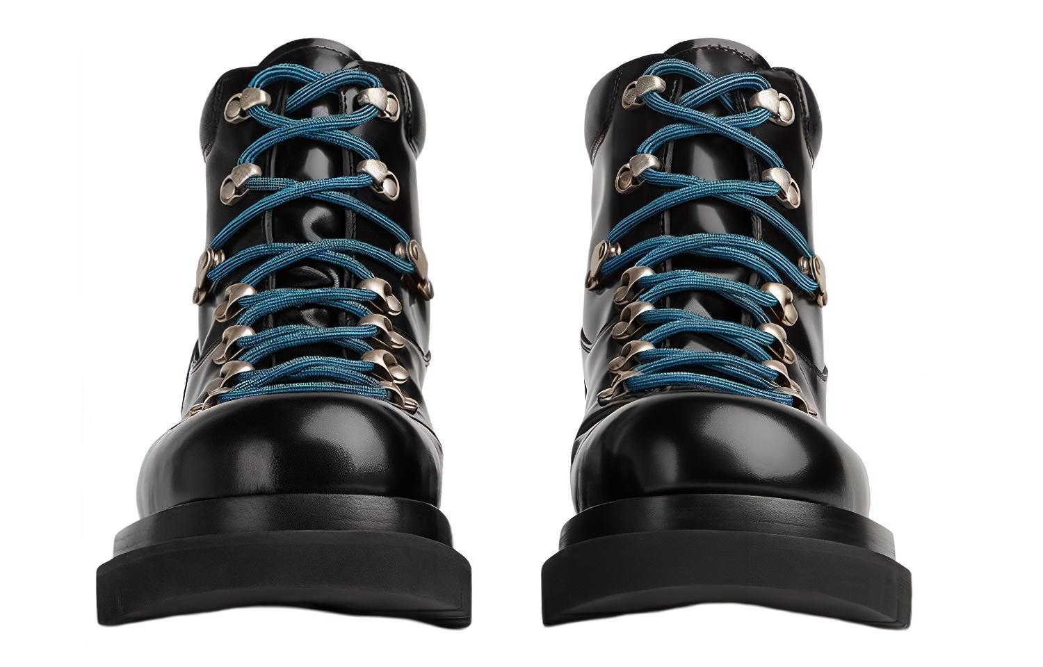 Bottega Veneta Patent Leather Lace-Up Ankle Boots 'Black' 圖 3