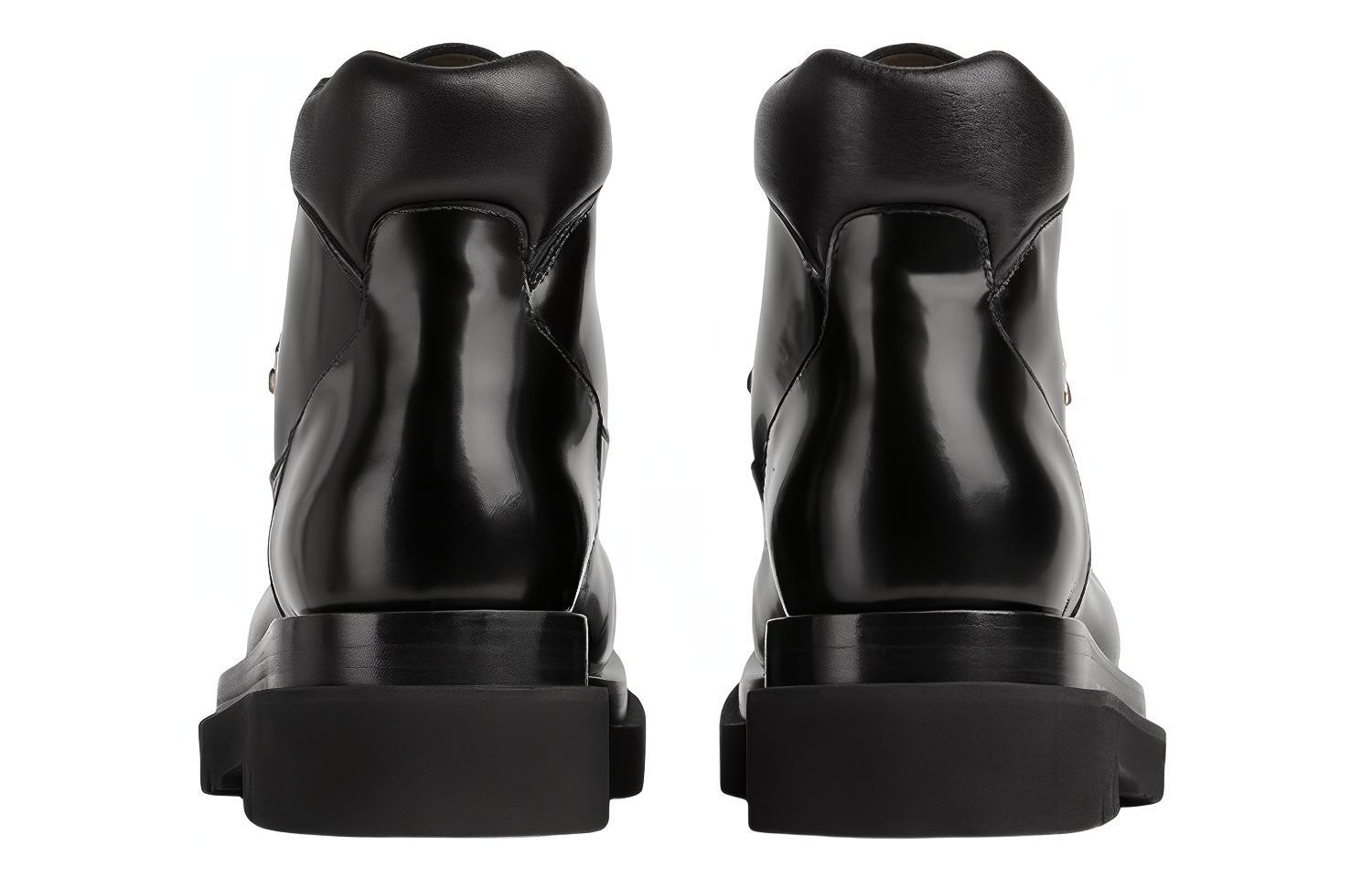 Bottega Veneta Patent Leather Lace-Up Ankle Boots 'Black' 圖 4