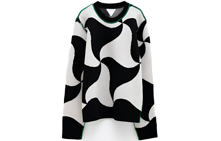 Buy ボッテガヴェネタ パターンウールセーター ブラック SS22 コレクション 692462V1T901056