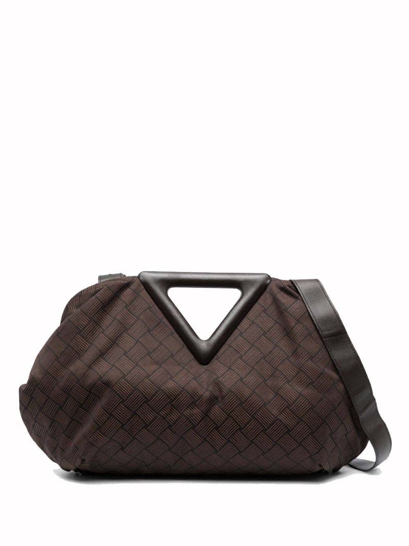 Bottega Veneta Point Triangle Handle Two Way Handbag Fondant