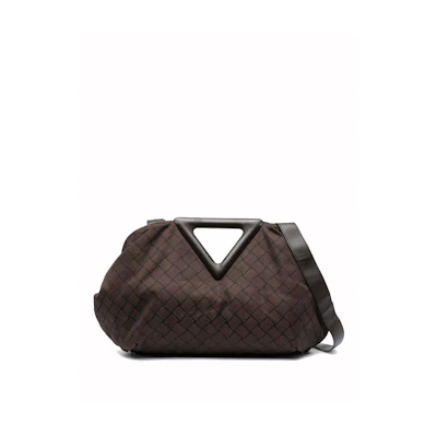 Bottega Veneta Point Triangle Handle Two Way Handbag Fondant