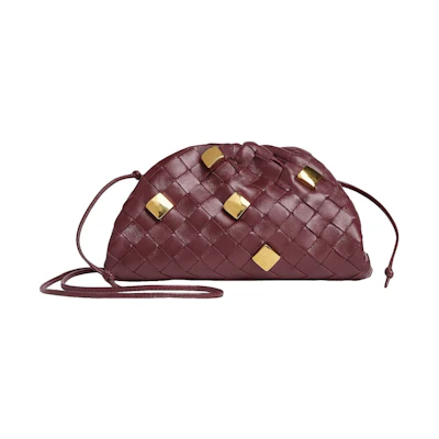 Bottega Veneta Pouch Mini Metallic Embellishment Barolo