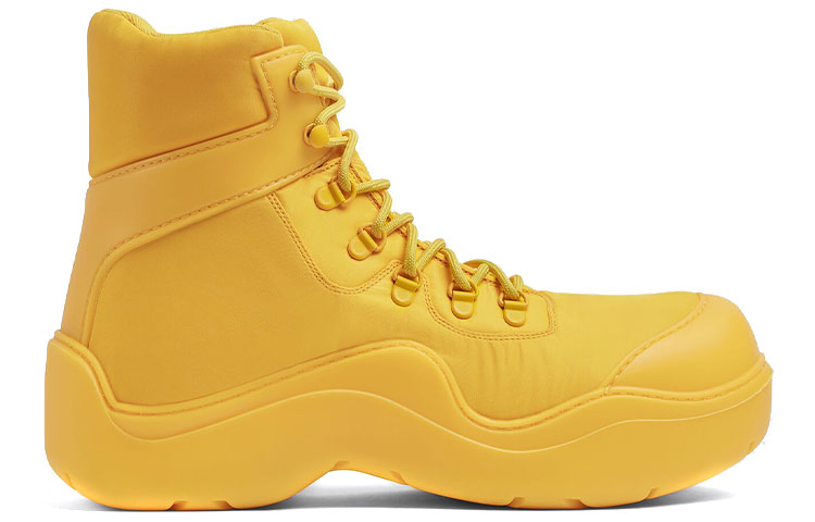Bottega Veneta Puddle Bomber 'Yellow Tech-Fabric Lace-Up Ankle Boot' 圖 2