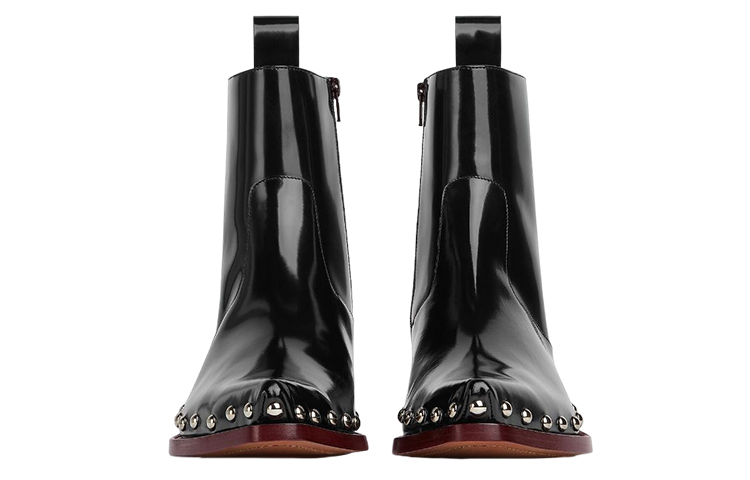Lookbook Bottega Veneta Ripley 'Kulit Hitam Berspike dengan Ritsleting' 730249V2RV01118