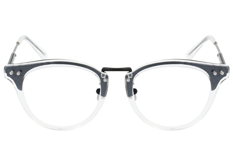 Bottega Veneta Round-Frame Acetate Sunglasses Crystal Black/Transparent (BV0144O-30001689-001)