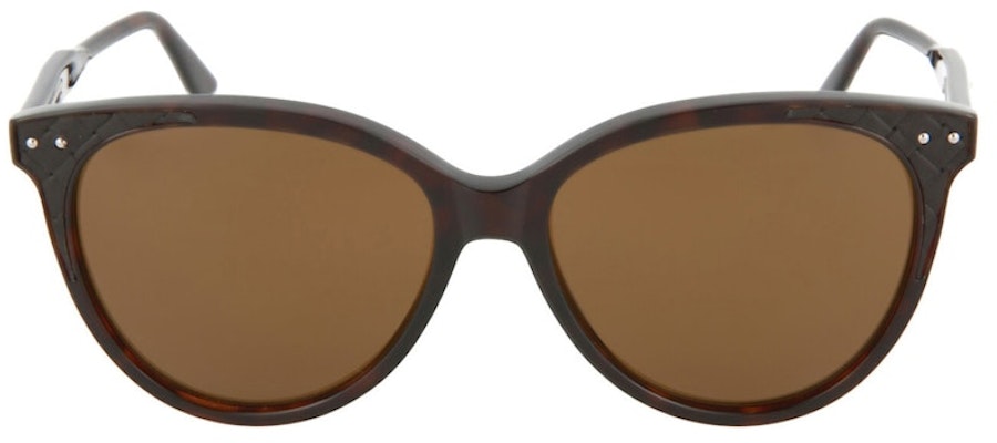 Bottega Veneta圓框醋酸酯墨鏡光澤暗哈瓦那/濃縮深咖啡色。 Buy Bottega Veneta圓框醋酸酯墨鏡光澤暗哈瓦那/濃縮深咖啡色。