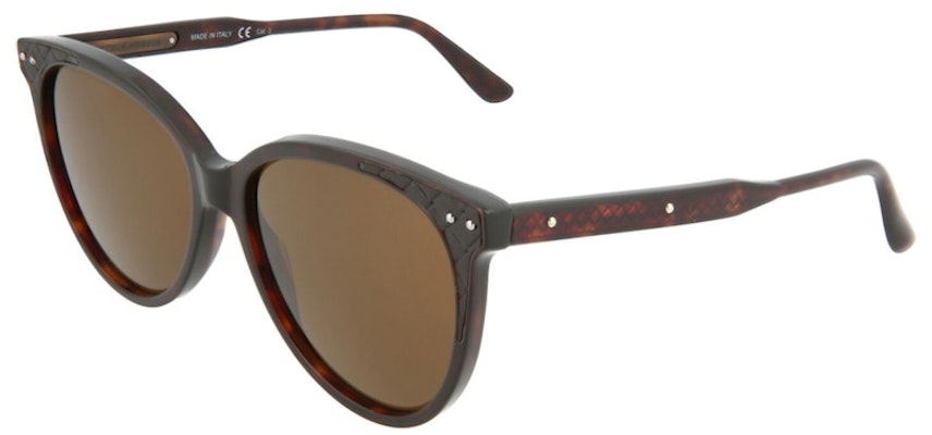 Bottega Veneta圓框醋酸酯墨鏡光澤暗哈瓦那/濃縮深咖啡色。 Order Bottega Veneta圓框醋酸酯墨鏡光澤暗哈瓦那/濃縮深咖啡色。