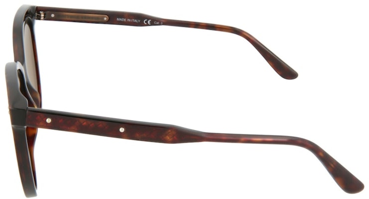 Bottega Veneta圓框醋酸酯墨鏡光澤暗哈瓦那/濃縮深咖啡色。 Lookbook Bottega Veneta圓框醋酸酯墨鏡光澤暗哈瓦那/濃縮深咖啡色。