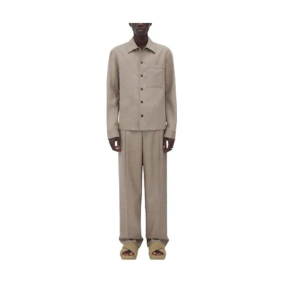 Bottega Veneta Sand Long Sleeve Single-Breasted Jacket 721487V1IJ09700