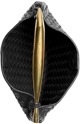 Bottega Veneta Sardine Intrecciato Tas Pegangan Hitam Kecil Lookbook Bottega Veneta Sardine Intrecciato Tas Pegangan Hitam Kecil