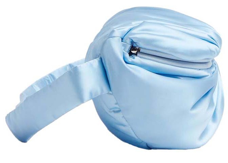 Order 葆蝶家蓝色缎面腰包