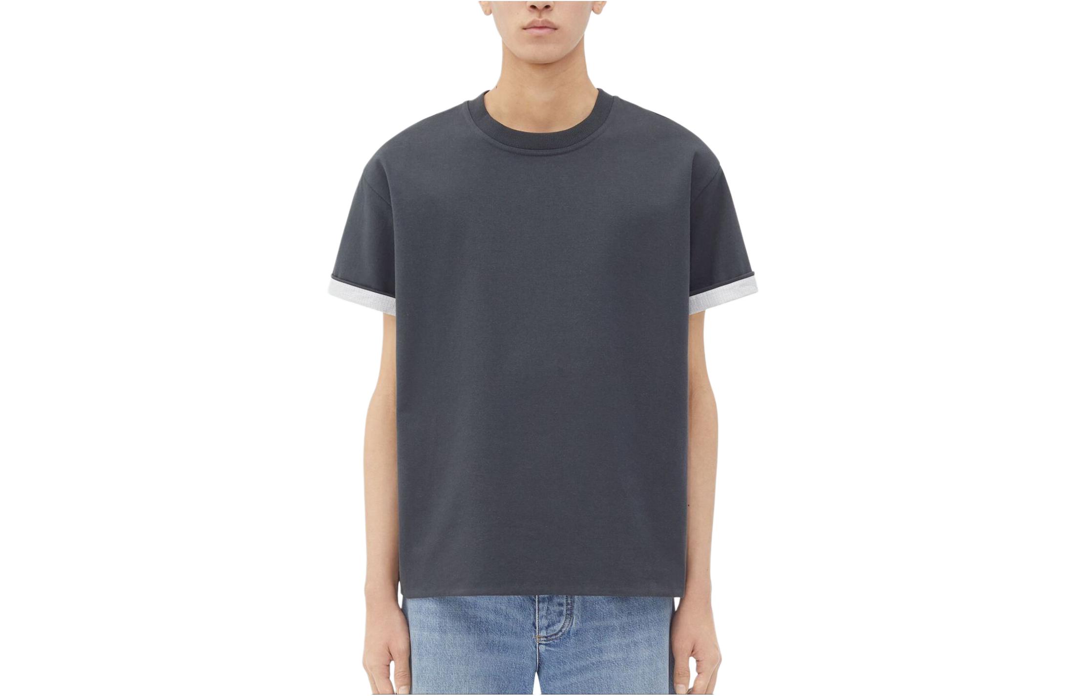 Bottega Veneta Shadow Grey Checkered Relaxed Fit T-Shirt SS24 754683V41U01312