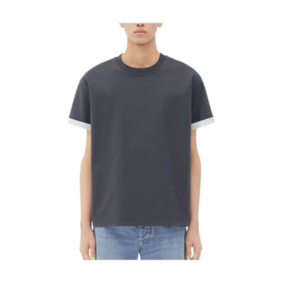 Bottega Veneta Shadow Grey Checkered Relaxed Fit T-Shirt SS24 754683V41U01312