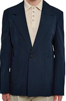Bottega Veneta Single-Button Solid Long Sleeve Casual Jacket Blue 743821V2BL04140 Bottega Veneta Single-Button Solid Long Sleeve Casual Jacket Blue 743821V2BL04140