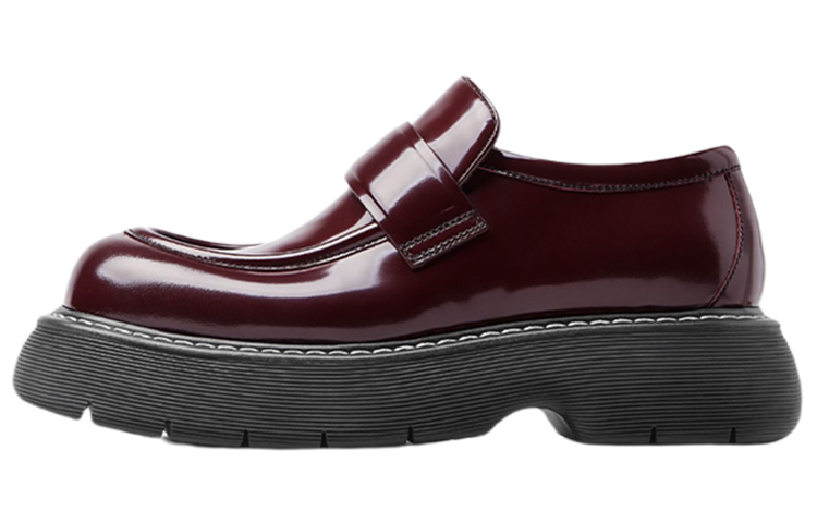 Buy Bottega Veneta葆蝶家 皮革 套腳厚底低幫 樂福鞋 男款 波爾多色