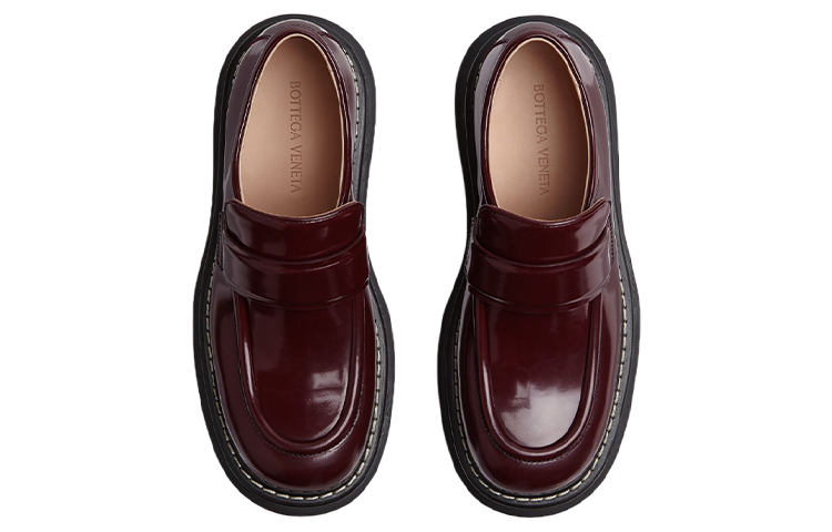 Lookbook Bottega Veneta葆蝶家 皮革 套腳厚底低幫 樂福鞋 男款 波爾多色