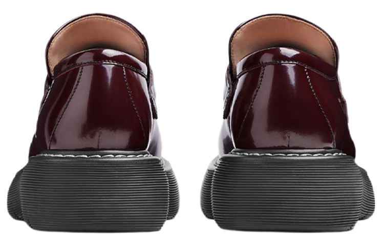 Shop Bottega Veneta葆蝶家 皮革 套腳厚底低幫 樂福鞋 男款 波爾多色