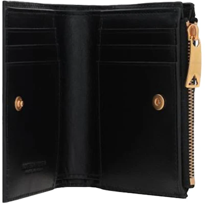 ボッテガ・ヴェネタ 小さな二つ折りジップ財布イントレッチオ ブラック Order ボッテガ・ヴェネタ 小さな二つ折りジップ財布イントレッチオ ブラック