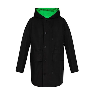 Bottega Veneta Solid Black Hooded Zip Pocket Jacket 708333V0BT01000